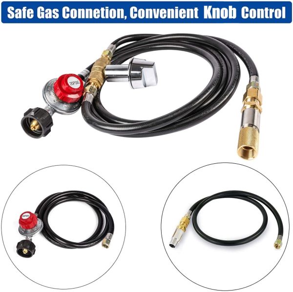 18  x 18  Stainless Steel Round Drop-in Fire Pit Burner Pan, 12  Burner Ring and Spark Ignition Hose Kit for LP NG Gas Fire Pit and Fireplace on Sale - Image 5