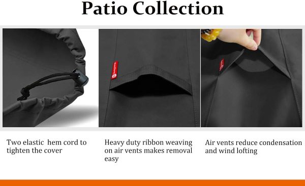 50  Premium Square Patio Fire Pit Table Cover, 50 L x 50 W x 24 H, Waterproof 600D Heavy Duty Fire Pit Cover Supply - Image 4
