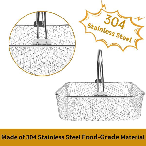 Square Air Fryer Basket for 5.8QT 6QT COSORI Air Fryer, 304 Stainless Steel Mesh Basket for 6QT Instant Vortex Air Fryer Online now - Image 3