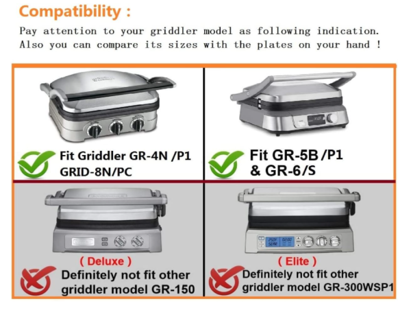 Waffle Plates for Cuisinart Griddler GR-4N,GR-5B P1,GR6S and GRID-8N Series, 2 Nonstick Coating Plates for 4 Slices Belgian Waffles Discount - Image 2