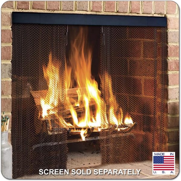 36-48 Inch Antique Bronze Adjustable Rod and Valance Kit for Masonry Fireplace Spark Screens Supply - Image 4
