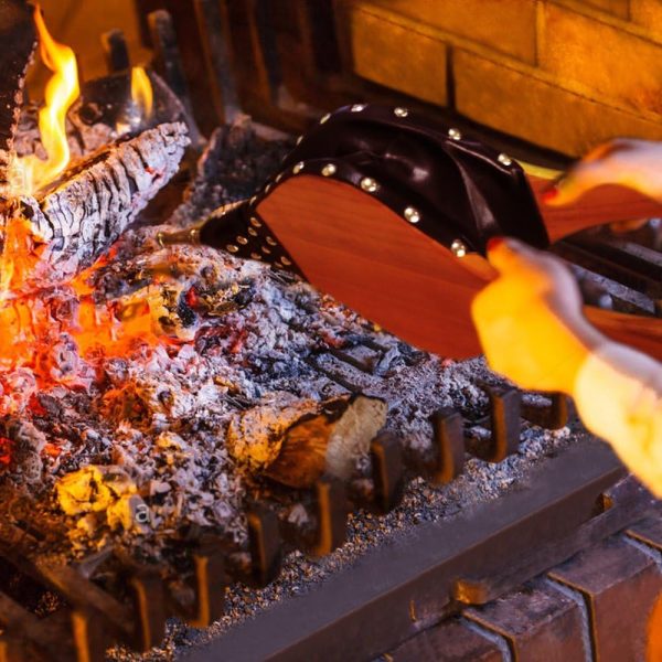 19  x 8  Fire Pit Air Blower Artificial Leather Wood Fireplace Bellows With Hanging Strap Cast Nozzle Camping Grill Chimney Barbecue Tools Online Hot Sale - Image 5
