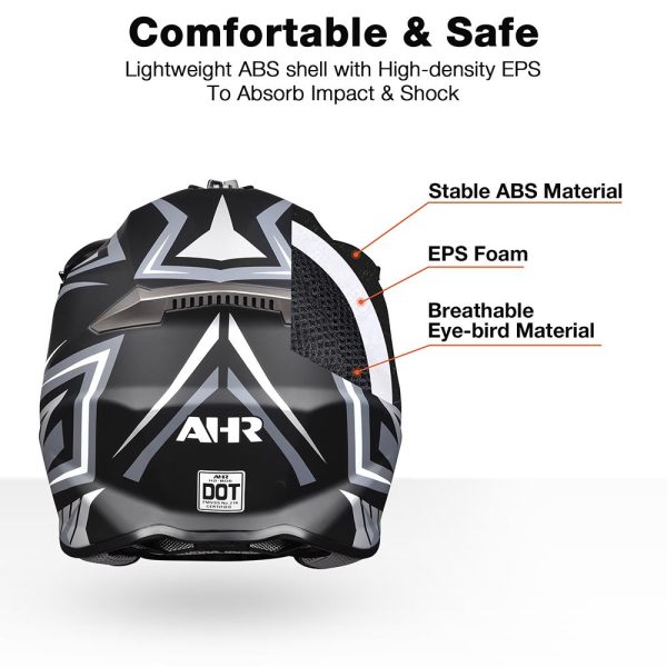 TheLAShop Black DOT Full Face Adult Offroad Helmet MX ATV Dirt Bike S-XL Cheap - Image 3