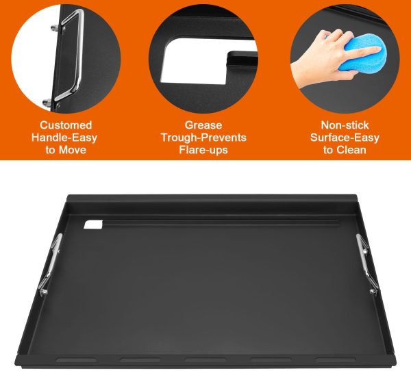 Full-Size Griddle Inserts for Weber Summit 400 Gas Grills, Flat Top Griddle for Weber Summit E-420 E-450 E-470 S-470, Replace for Weber 67550 Grates Supply - Image 4