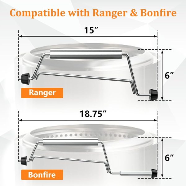 Fire Pit Handle Accessory for Solo Stove Bonfire & Ranger, Portable One-Hand Carry Handle for Carrying Camp Equipment Stoves and Backyard Fire Pit Online now - Image 2