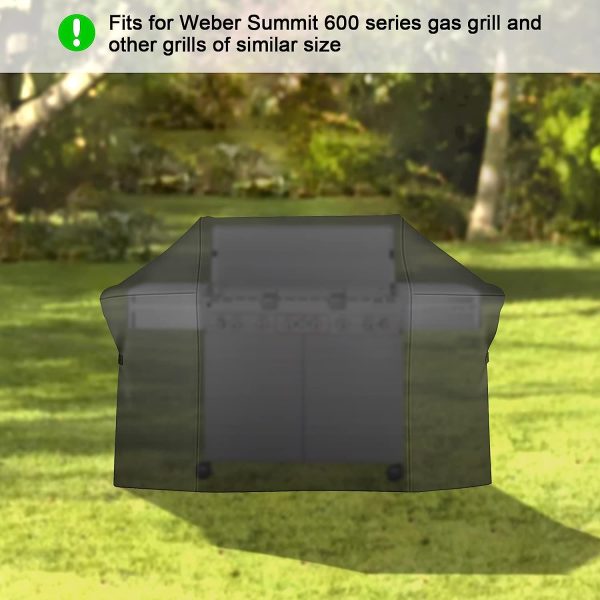7109 Premium Grill Cover for 7555 Weber Summit 600 Series 6 Burner Gas Grills, 75  W x 27  D x 47  H Online now - Image 4