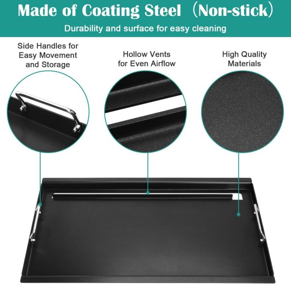Full Size Griddle for Weber Summit 600 Series, Flat Top Griddle for Summit E S 640 650 660 670 Gas Grills with a Smoker Box, Replace for Weber 67552 Sale - Image 3