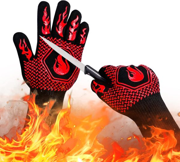 14  BBQ Grill Gloves for All Grills, Smokers, Kitchen Cooking Oven Hot on Sale