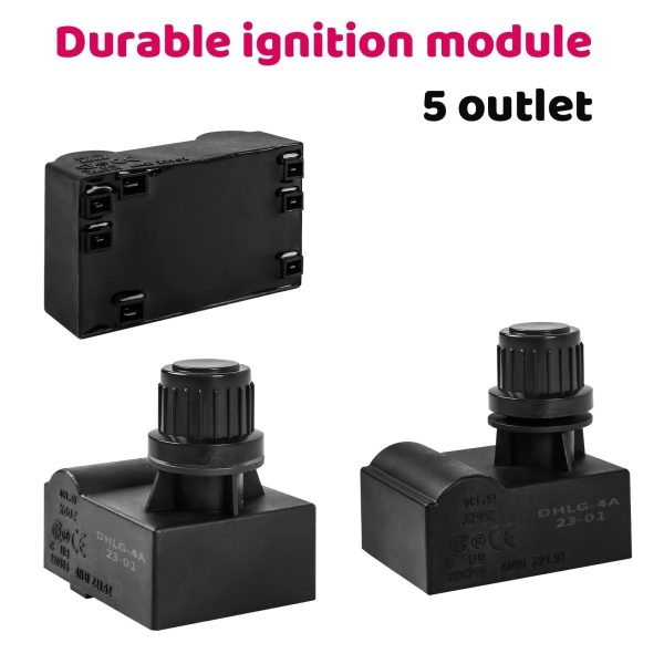 5 Outlet Ignition Kit for Grill Chef BM616, GC616, GC716, Switch Spark Generator Push Button Kit, Gas Grill Parts Cheap - Image 3