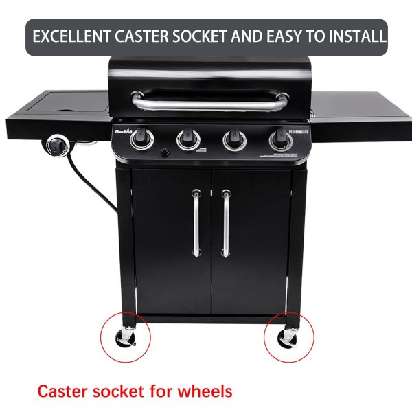4 Pcs Caster Socket for Char-Broil 463243518, 463342119, 463245917, 463240115, 463230515 Grills, G408-0036-W1 Wheels Caster Insert For Discount - Image 3