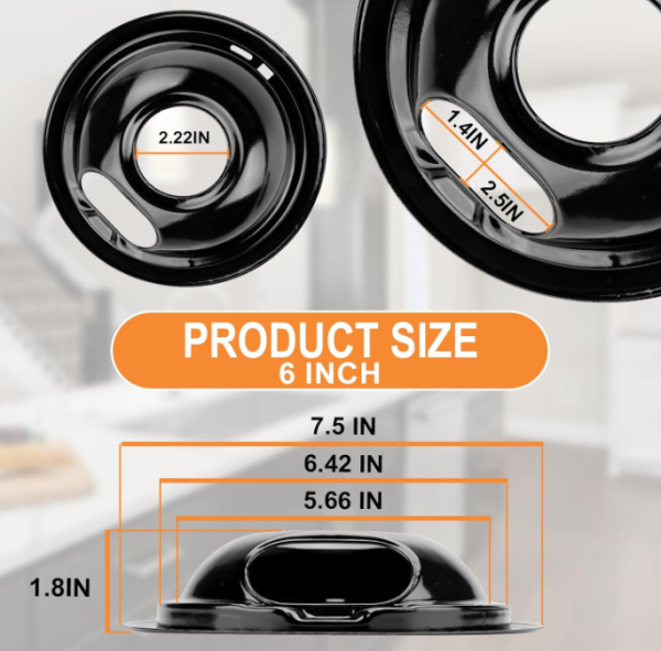 W10290350 W10290353 Porcelain Range Burner Drip Pan Bowls Fit for Whirlpool Frigidaire Electric Range Stove Pans Sale - Image 2