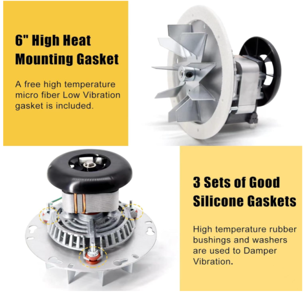 Exhaust Combustion Blower Motor for Quadrafire Classic Bay CB1200 & CB1200i Insert and Pellet Stoves, Heatilator Eco Choice CAB50 & PS50 Pellet Stoves on Sale - Image 3