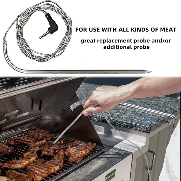 Smoker Temeprature Sensor, Meat BBQ Probe + Probe Clips Replacement Parts for Camp Chef Grills Supply - Image 5