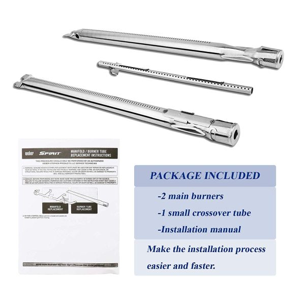 Repair Kit for Weber Spirit E-210, S-210, E-220, S-220 Front Knobs Grills, 69785 Grill Burner +7635 Flavor Bar + 7642 Ignitor + Warming Rack Online - Image 4