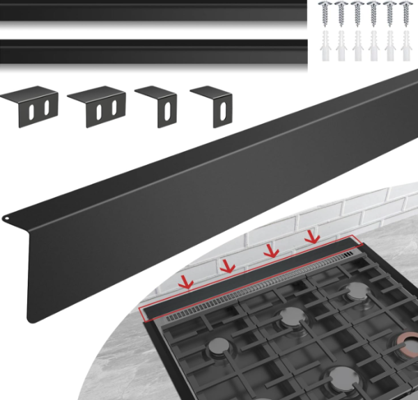 30  Slide-in Range Rear Filler Kit W10113901A with 2pcs Silicone Stove Gap Covers, Cooktop Trim Kit for Whirlpool & Most Brand, 316 Stainless Steel Fashion