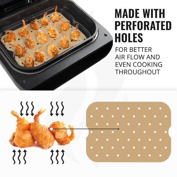 Unbleached Parchment Paper Liners for Ninja Foodi XL Smart FG551, BG500A 6-in-1 4 Quart Indoor Air Fryer Grill Online now - Image 4
