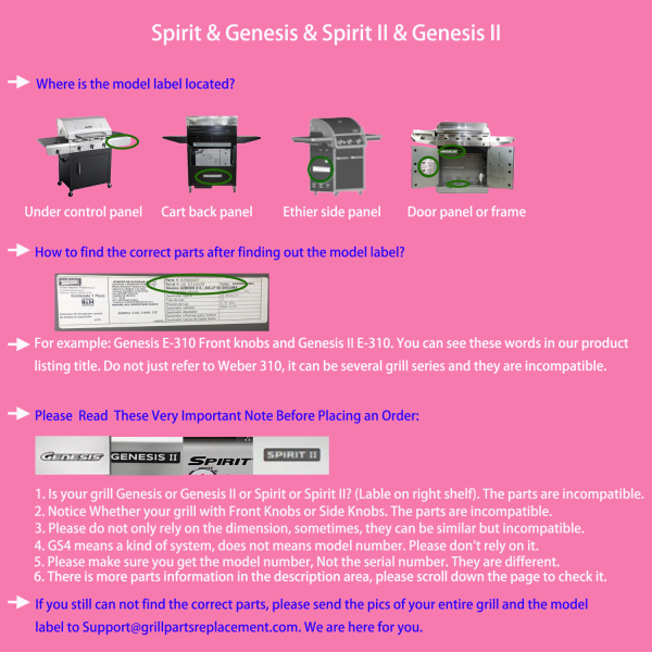 Repair Kit for Weber Spirit E-210, S-210, E-220, S-220 Front Knobs Grills, 69785 Grill Burner +7635 Flavor Bar + 7642 Ignitor + Warming Rack Online - Image 2