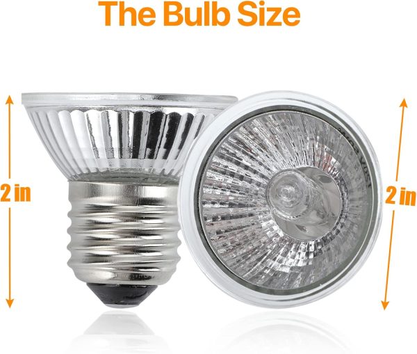 4 Pack Reptile Heat Lamp Bulb (50W*2 25W*2), Basking Heating Light Bulbs for Turtle Tortoise Lizard Snake Bearded Dragon Fashion - Image 2