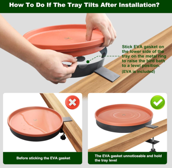 Heated Bird Bath for Outdoors Winter, 3 Easy Ways to Mount Detachable Bird Bath Bowl, 75W with Thermostatically Controlled for Garden Yard Patio Lawn Online - Image 5