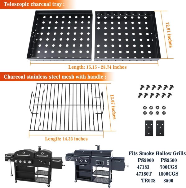Charcoal Pan Tray Basket Kit for Pit Boss Memphis Ultimate Series Charcoal Grills Sale - Image 2