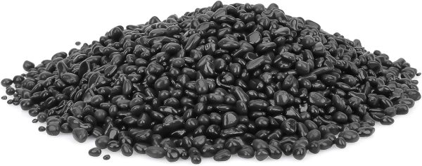 2 Lbs Jar 3-6mm Onyx Black Round Crushed Fire Pit Glass Glitter Glass Pebbles Gravel Stone for Crafts Resin Art, Garden Decoration, Fireplace Fashion - Image 3
