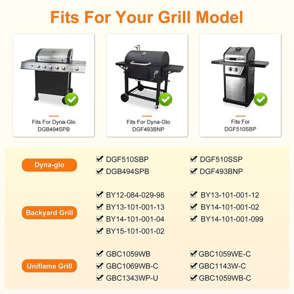 Grill Heat Plates fits Dyna Glo DGB515SDP, DGB515SDP-1, DGB515SDP-D-1, DGB515SDP-D, Heat Shield Tent Replacement Parts Supply - Image 3