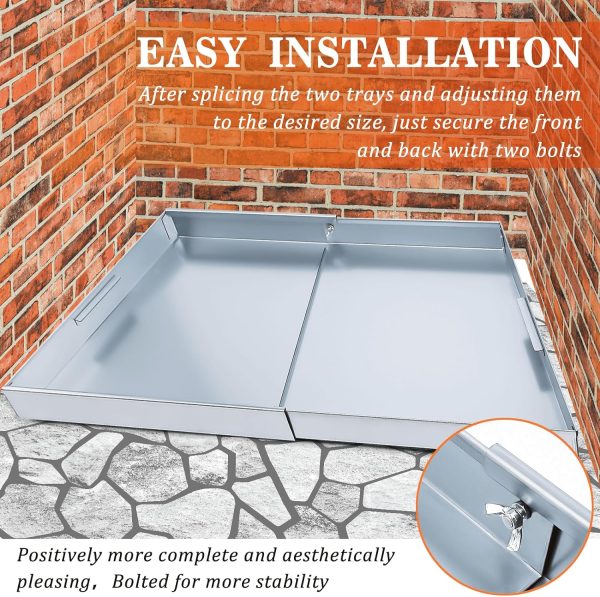 Adjustable Fireplace Inserts Tray Expandable Ash Pan with Handles for Up to 30  Fire Place Grate-Nuts and Bolts Included For Cheap - Image 3