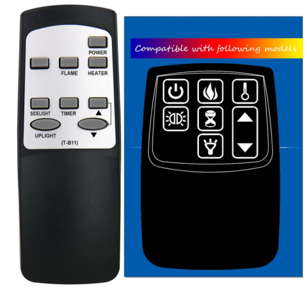Infrared Remote Control for Twin Star Electric Fireplace Stove Heater 36HF100GRG, 36HF100GRG-01, 47HF100GRG, 47HF100GRG-01, 36II100GRG, etc Supply - Image 2