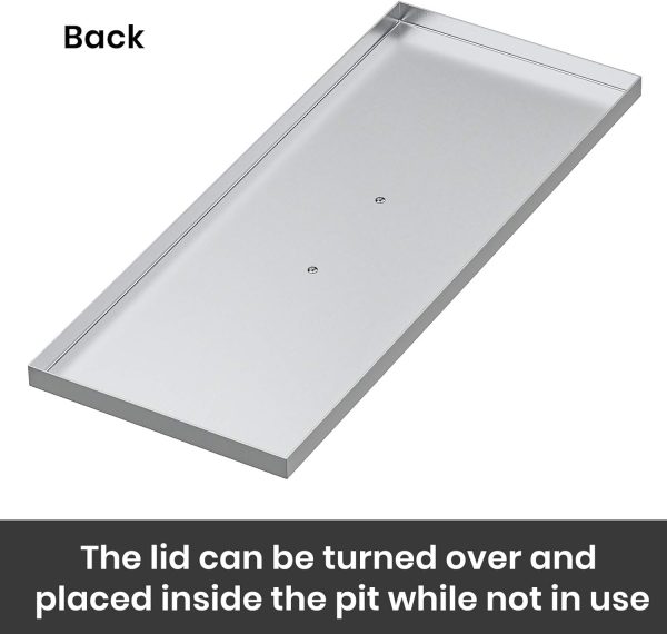 27  x 11  Rectangular Fire Pit Burner Pan Lid Cover Fits 24 x 8 Inch Drop-in Fire Pit Burner Pan Cheap - Image 5