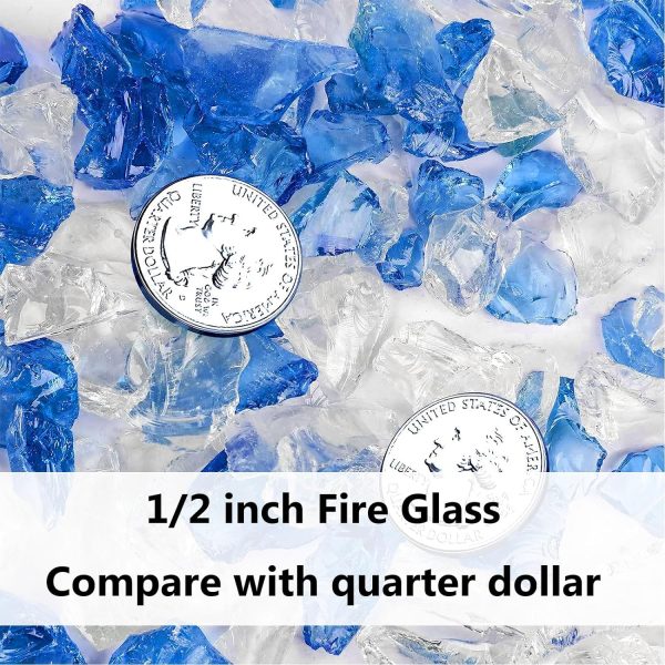 10 Pounds 1 2   Bahama Blend Tempered Fire Glass Rocks for Fire Pit for Gas Fireplace, Safe for Outdoors and Indoors Decoration Supply - Image 2