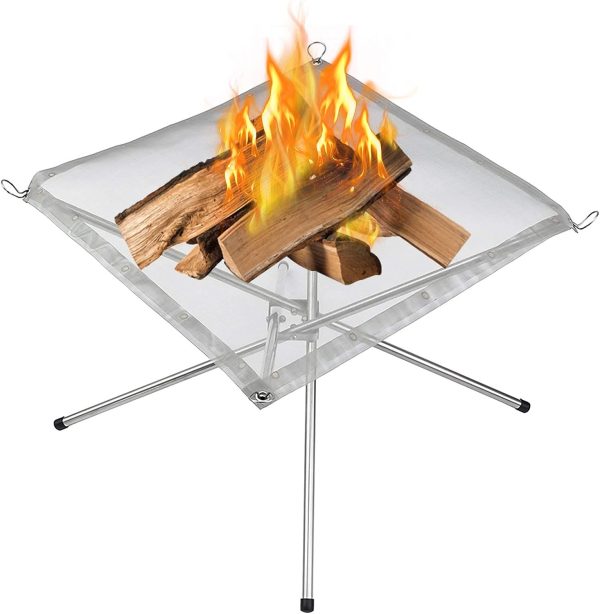 22 Inch Portable Wood Burning Fire Pit Upgrade Foldable Collapsible Fireplace Space Saving Perfect for Camping, Backyard, Patio, Garden Online now