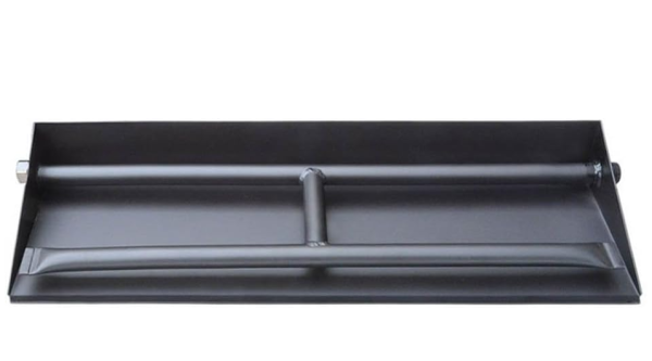 14.5  Dual Fireplace Burner and Pan, Black Steel For Discount