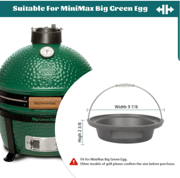 Cast Iron Ash Can with Handle Charcoal Ash Basket for Minimax Big Green Egg Kamado Grill (for Minimax BGE) For Cheap - Image 2