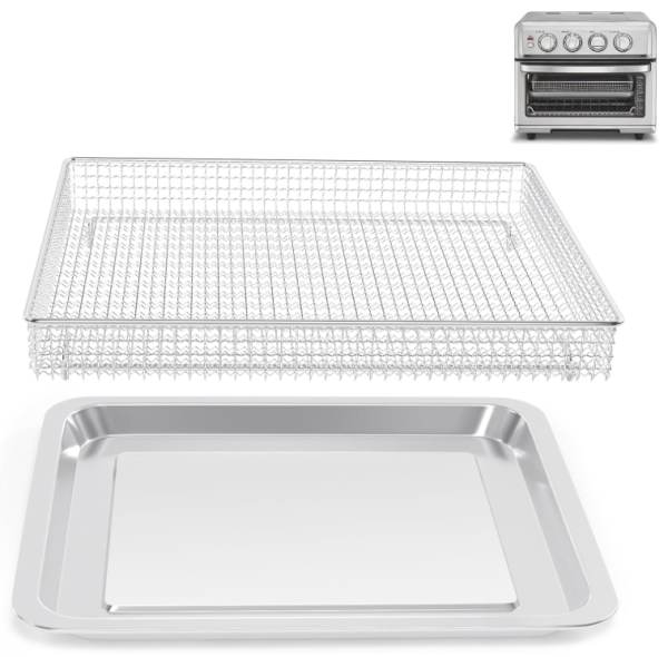 Stainless Steel Baking Tray Pan and Air Fryer Basket for Cuisinart Airfryer TOA-060 and TOA-065 For Discount
