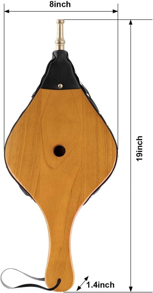 19  x 8  Fire Pit Air Blower Artificial Leather Wood Fireplace Bellows With Hanging Strap Cast Nozzle Camping Grill Chimney Barbecue Tools Online Hot Sale - Image 2