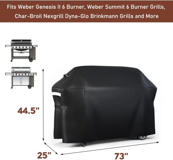 Flavorizer Bars + Heat Deflectors + Grill Cover for Weber Genesis II E S610, II LX E S640 6 Burner Grill (2017-Newer), 66796, 66040 Parts For Discount - Image 4