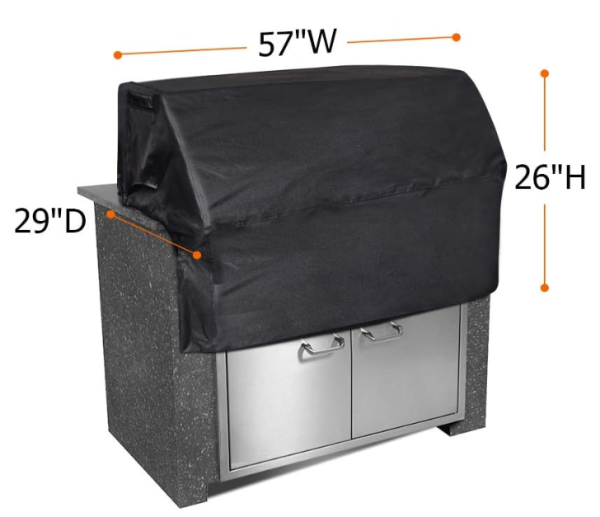 Grill Cover for 56 Inch Solaire Built-in Grills, Heavyduty Waterproof 600D Built in Barbecue Grill Cover -57  (W) × 29  (D) × 26  (H) Online Sale - Image 2