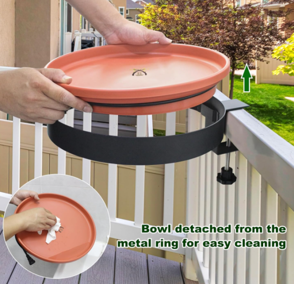 Heated Bird Bath for Outdoors Winter, 3 Easy Ways to Mount Detachable Bird Bath Bowl, 75W with Thermostatically Controlled for Garden Yard Patio Lawn Online - Image 4