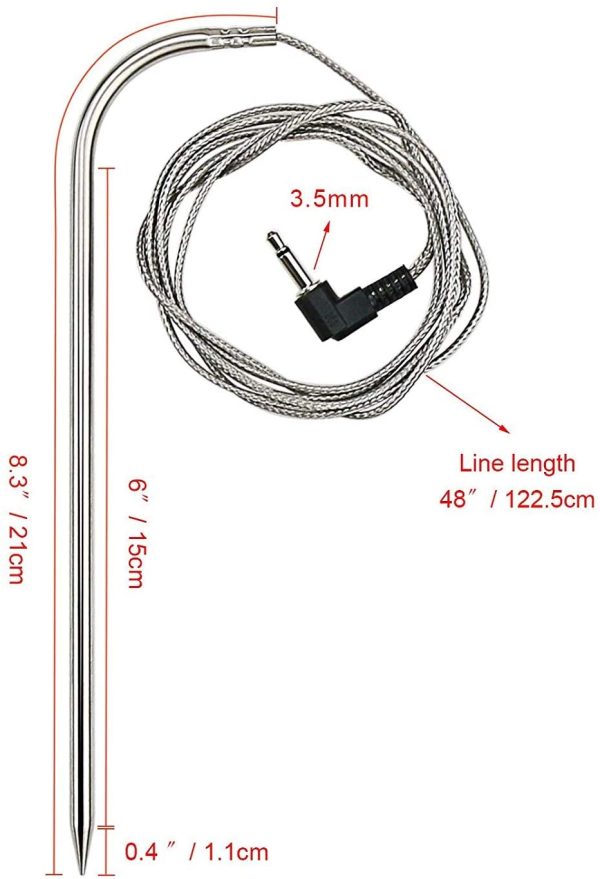 3.5mm Plug Meat Probe for Pit Boss Classic (PB700FBW2) Grills, Replacement High Temperature BBQ Digital Thermostat Meat Probes Online Hot Sale - Image 2
