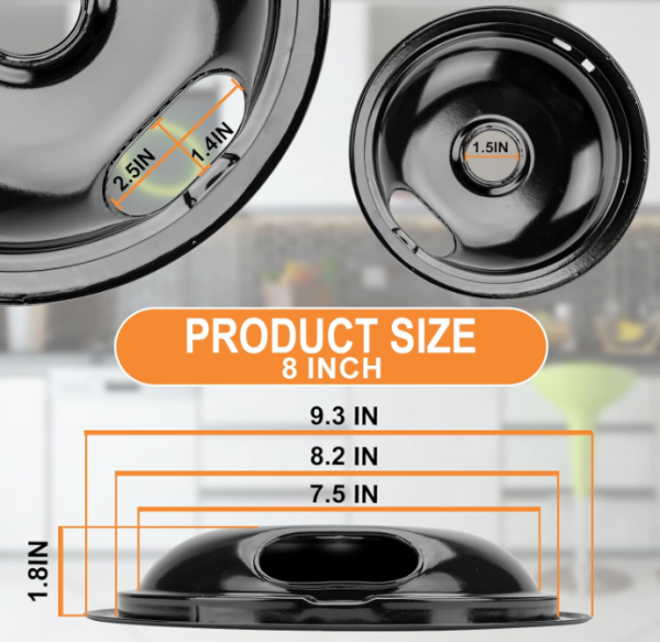 W10290350 W10290353 Porcelain Range Burner Drip Pan Bowls Fit for Whirlpool Frigidaire Electric Range Stove Pans Sale - Image 3