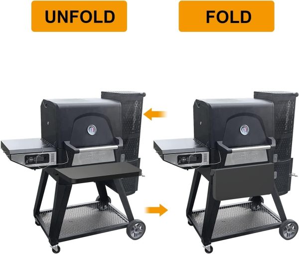 Front Folding Shelf Table for Masterbuilt Gravity Series 560 Digital Charcoal Smoker Grill Hot on Sale - Image 3