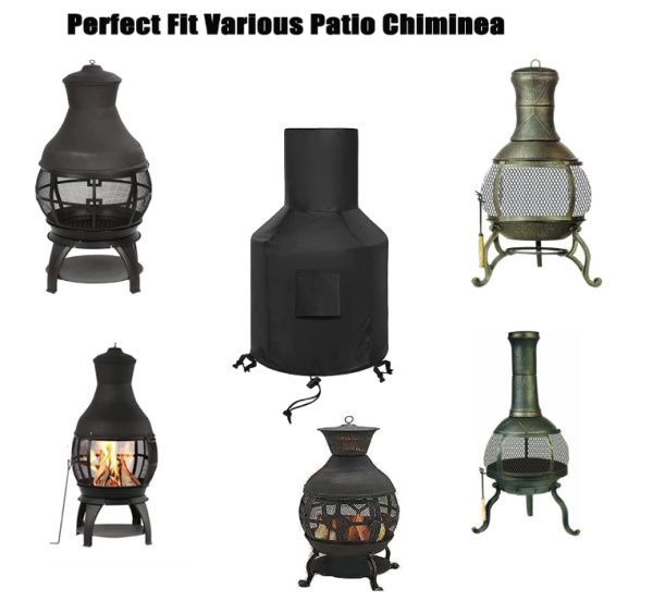 Outdoor Patio Chiminea Cover, Chimney Fire Pit Heater Cover, Outdoor Patio Chiminea Covers, Waterproof (48X25X13 inch) Online Hot Sale - Image 2