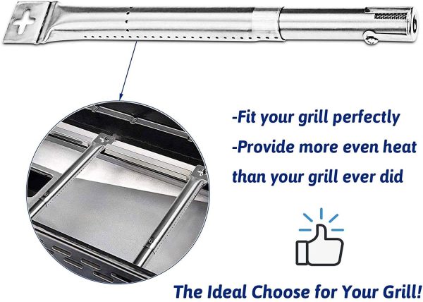 Universal Burner Tubes Kit for Huntington 5 Burner Gas Grills, Stainless Steel 12-17.5 inch Adjustable Burners Replacement Parts Online Sale - Image 4