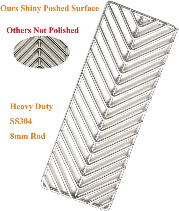 4 Pack V-Style Cooking Grates 304 Stainless Steel BBQ Parts for Cal Flame P-Series, G-Series, and Convection Gas Grills Online now - Image 2