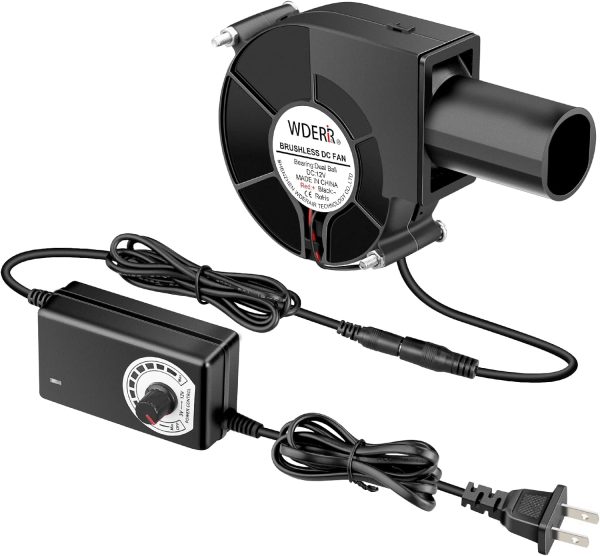 BBQ Blower Fan 12V & 120–240V AC Plug Variable Speed Controller Centrifugal for Fire Bellow, Fireplace, Camping Cooking, Wood Stove, Charcoal Starter Sale - Image 5