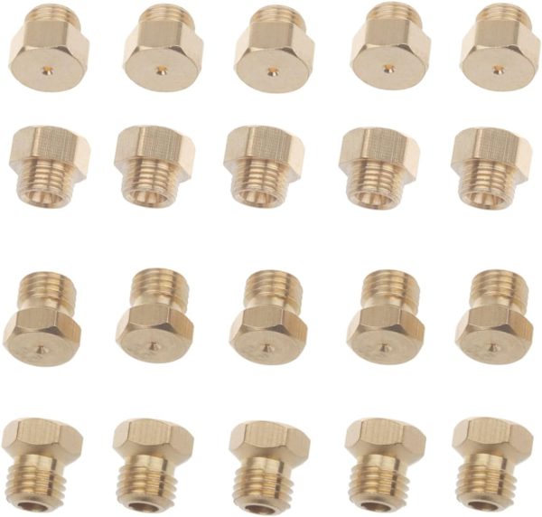 20Pcs Brass Jet Nozzles, 0.5mm and 0.68mm Nozzle Hole, Propane LPG Natural Gas Conversion Kit fits Weber, Nexgrill, Char-Broil and more grills For Discount
