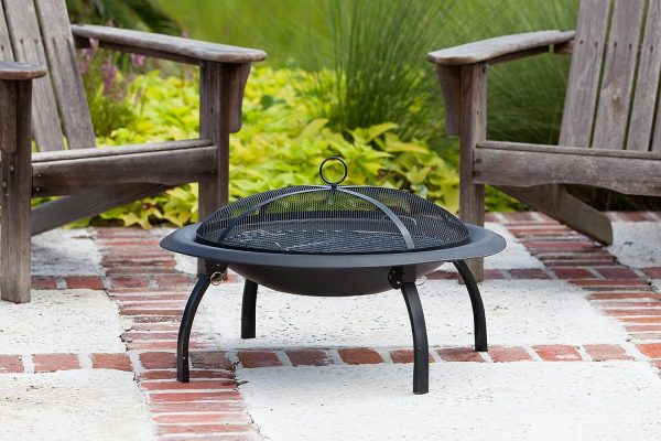 22  Fire Pit Portable Folding Round Steel with Folding Legs Wood Burning Lightweight Included Carrying Bag & Screen Lift Tool Online now - Image 2