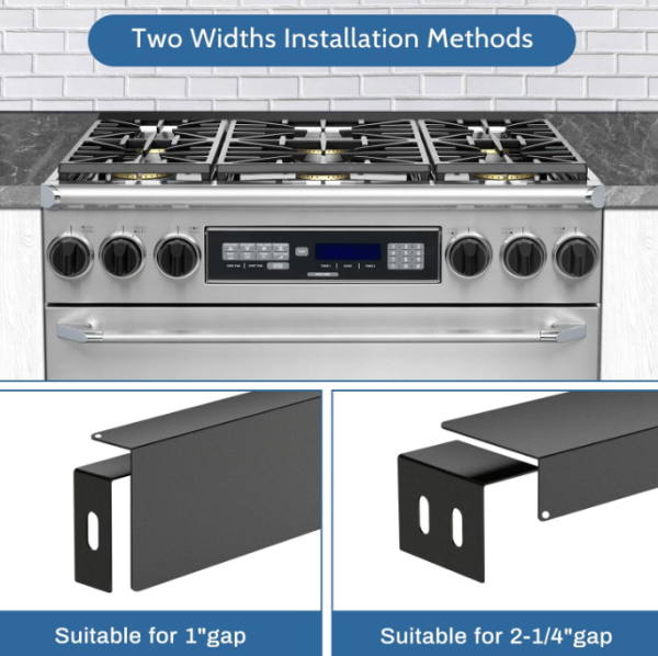 30  Slide-in Range Rear Filler Kit W10113901A with 2pcs Silicone Stove Gap Covers, Cooktop Trim Kit for Whirlpool & Most Brand, 316 Stainless Steel Fashion - Image 4