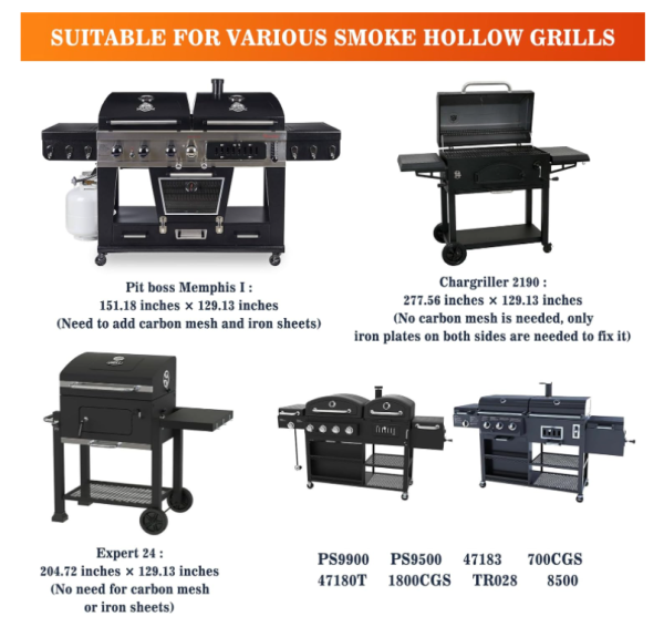Stretchable Charcoal Pan Tray Basket for Masterbuilt Smoke Hollow HC4518L, PS91500, SH5000, SH7000, 6500, 6800, 47183T-2, PS9900 Charcoal Grills Fashion - Image 2