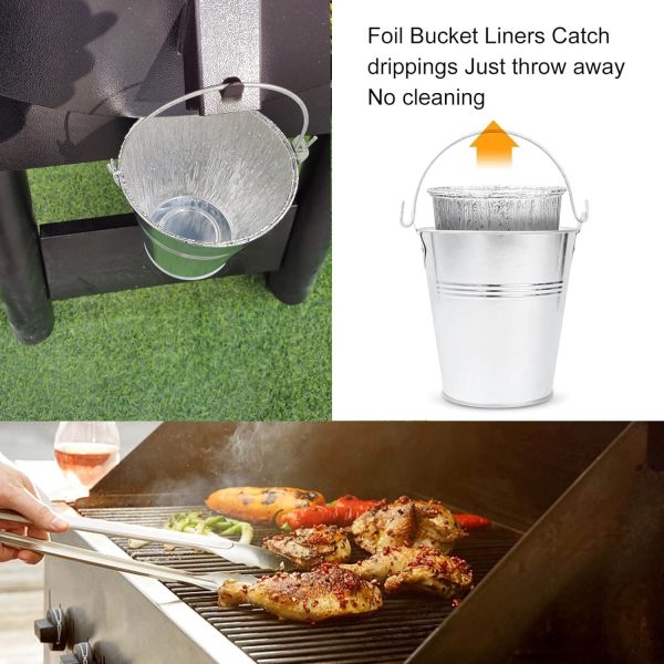 Wood Pellet Grill Oklahoma Joe s Drip Grease Bucket and 15 Pack Disposable Foil Liners Kit on Sale - Image 3
